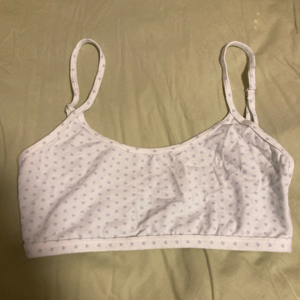 brandy light blue hearts bralette top